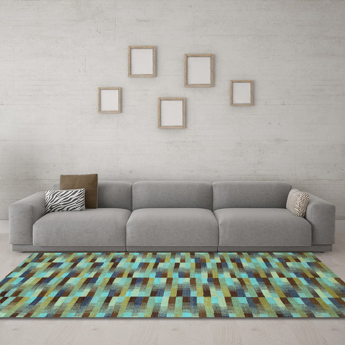 Machine Washable Abstract Light Blue Modern Rug in a Living Room, wshabs1452lblu