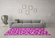 Machine Washable Abstract Purple Modern Area Rugs in a Living Room, wshabs1452pur