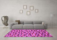 Machine Washable Abstract Purple Modern Rug, wshabs1452pur