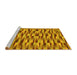 Sideview of Machine Washable Abstract Yellow Modern Rug, wshabs1452yw