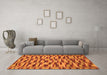 Machine Washable Abstract Orange Modern Area Rugs in a Living Room, wshabs1452org