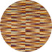 Round Machine Washable Abstract Gold Rug, wshabs1452