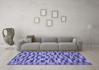 Machine Washable Abstract Blue Modern Rug, wshabs1452blu