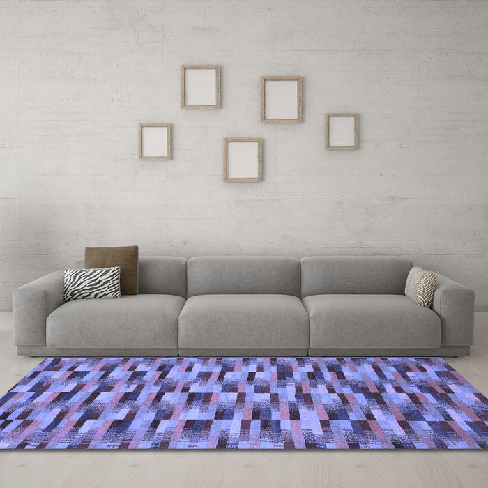 Machine Washable Abstract Blue Modern Rug in a Living Room, wshabs1452blu