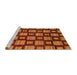 Sideview of Machine Washable Abstract Red Rug, wshabs1453