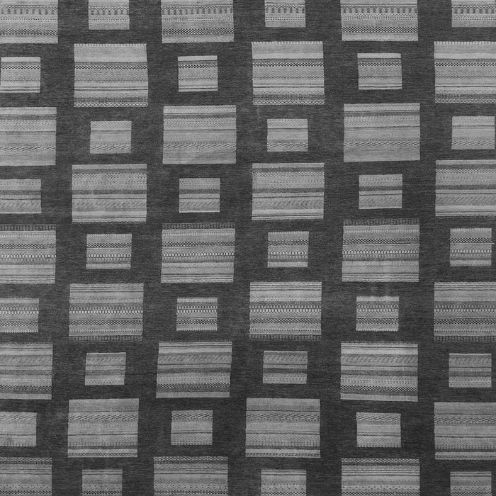 Square Machine Washable Abstract Gray Modern Rug, wshabs1453gry