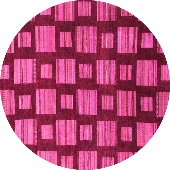 Round Abstract Pink Modern Rug, abs1453pnk