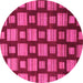 Round Abstract Pink Modern Rug, abs1453pnk