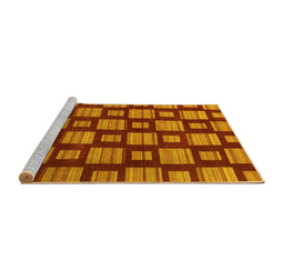 Sideview of Machine Washable Abstract Yellow Modern Rug, wshabs1453yw