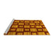 Sideview of Machine Washable Abstract Yellow Modern Rug, wshabs1453yw