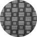 Round Machine Washable Abstract Gray Modern Rug, wshabs1453gry