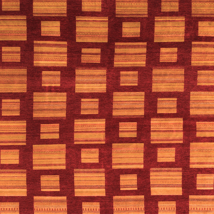 Square Machine Washable Abstract Orange Modern Area Rugs, wshabs1453org