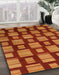 Abstract Red Modern Rug in Family Room, abs1453