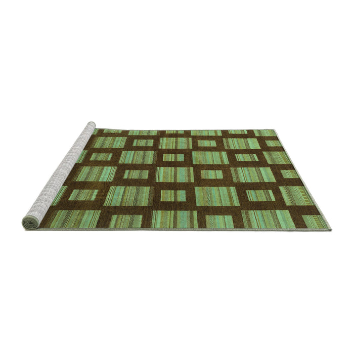 Sideview of Machine Washable Abstract Turquoise Modern Area Rugs, wshabs1453turq