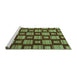 Sideview of Machine Washable Abstract Turquoise Modern Area Rugs, wshabs1453turq