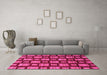 Machine Washable Abstract Pink Modern Rug in a Living Room, wshabs1453pnk