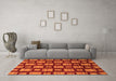 Machine Washable Abstract Orange Modern Area Rugs in a Living Room, wshabs1453org