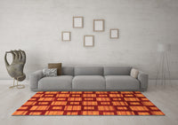 Machine Washable Abstract Orange Modern Rug, wshabs1453org