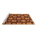 Sideview of Machine Washable Abstract Brown Modern Rug, wshabs1453brn