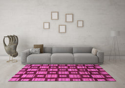 Machine Washable Abstract Purple Modern Area Rugs in a Living Room, wshabs1453pur