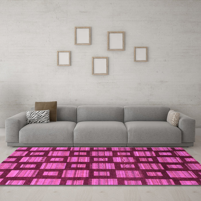Machine Washable Abstract Purple Modern Area Rugs in a Living Room, wshabs1453pur