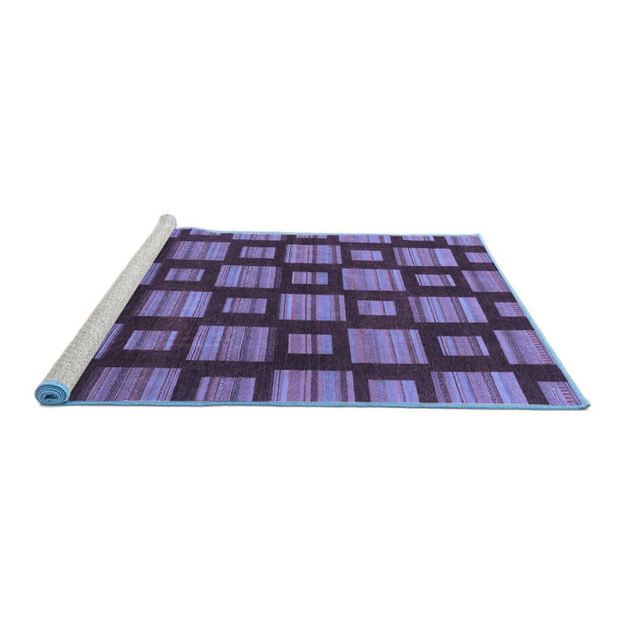 Sideview of Machine Washable Abstract Blue Modern Rug, wshabs1453blu