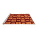 Sideview of Machine Washable Abstract Orange Modern Area Rugs, wshabs1453org