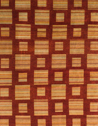 Machine Washable Abstract Red Rug, wshabs1453