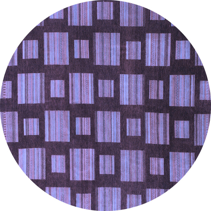 Round Machine Washable Abstract Blue Modern Rug, wshabs1453blu