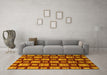 Machine Washable Abstract Yellow Modern Rug in a Living Room, wshabs1453yw