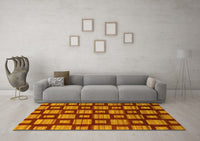 Machine Washable Abstract Yellow Modern Rug, wshabs1453yw