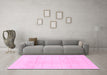 Machine Washable Solid Pink Modern Rug in a Living Room, wshabs1454pnk