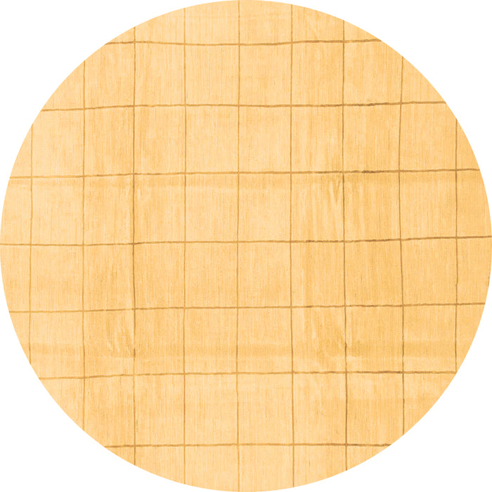 Round Machine Washable Solid Brown Modern Rug, wshabs1454brn