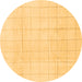 Round Machine Washable Solid Brown Modern Rug, wshabs1454brn