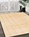 Machine Washable Abstract Khaki Gold Rug in a Family Room, wshabs1454
