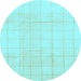 Round Solid Light Blue Modern Rug, abs1454lblu