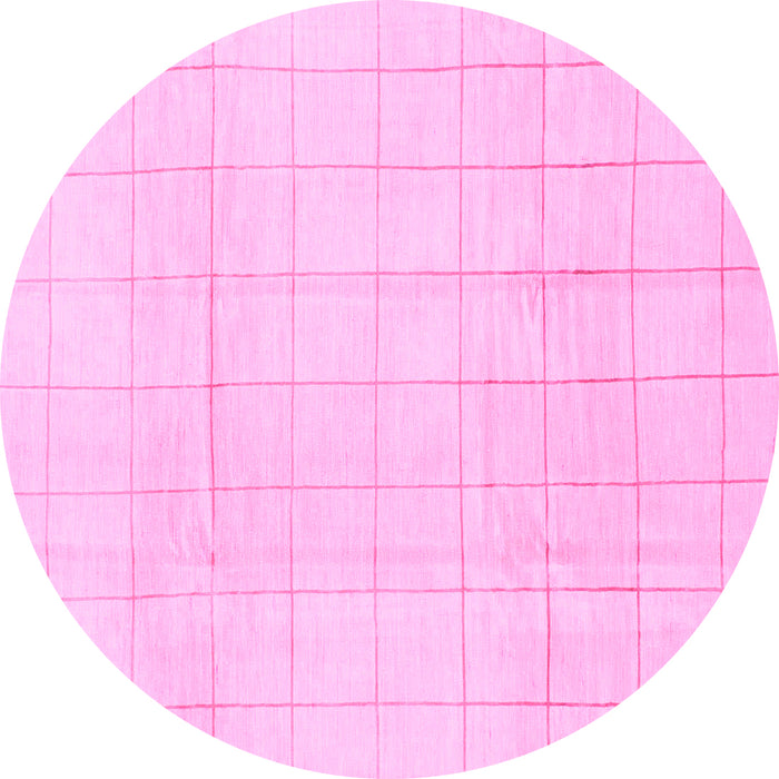 Round Solid Pink Modern Rug, abs1454pnk