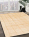 Abstract Khaki Gold Solid Rug in Family Room, abs1454