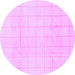 Round Solid Purple Modern Rug, abs1454pur