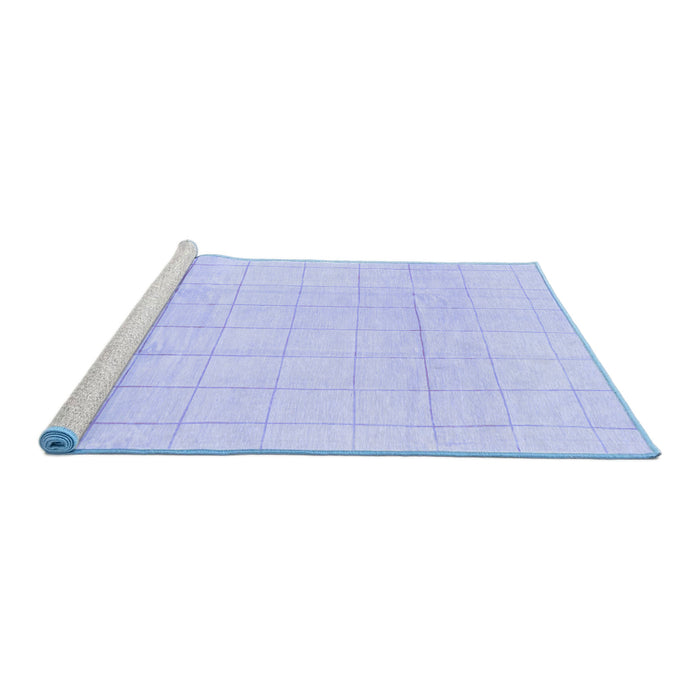 Sideview of Machine Washable Solid Blue Modern Rug, wshabs1454blu