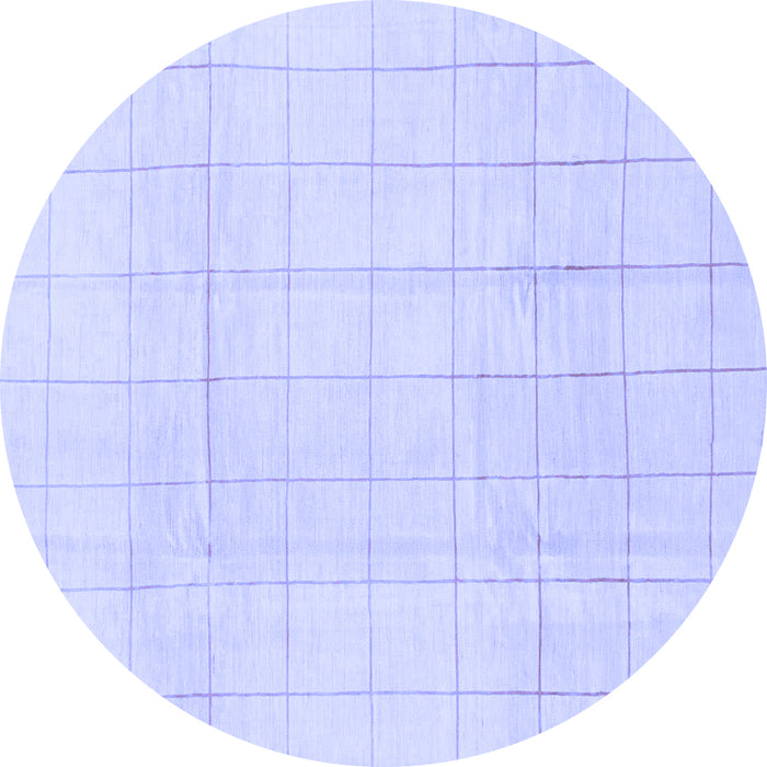 Round Solid Blue Modern Rug, abs1454blu