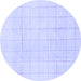 Round Solid Blue Modern Rug, abs1454blu