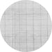 Round Solid Gray Modern Rug, abs1454gry