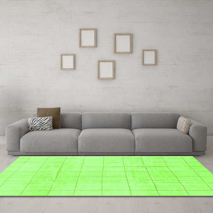 Machine Washable Solid Green Modern Area Rugs in a Living Room,, wshabs1454grn