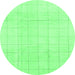 Round Solid Emerald Green Modern Rug, abs1454emgrn