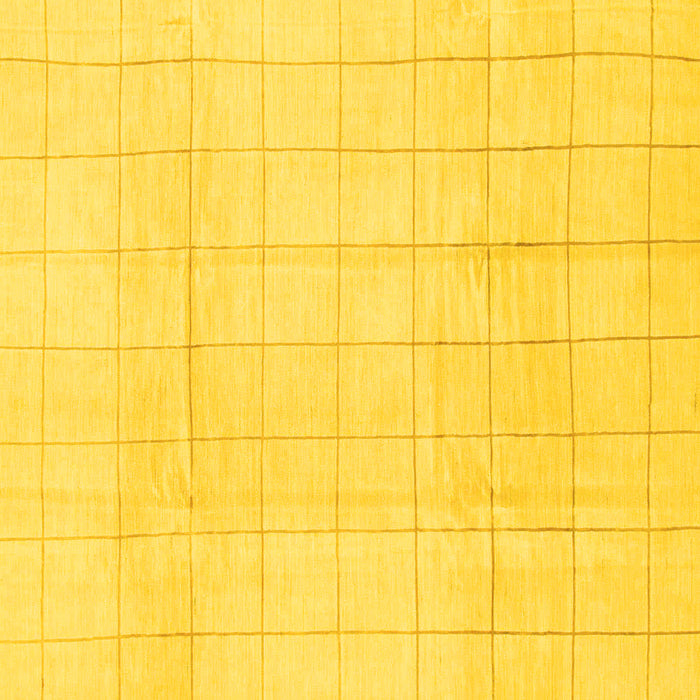Square Machine Washable Solid Yellow Modern Rug, wshabs1454yw
