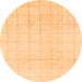 Round Solid Orange Modern Rug, abs1454org