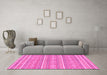 Machine Washable Abstract Pink Modern Rug in a Living Room, wshabs1455pnk