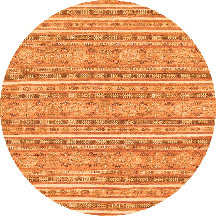 Round Abstract Orange Modern Rug, abs1455org