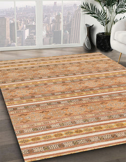Abstract Orange Modern Rug in Family Room, abs1455
